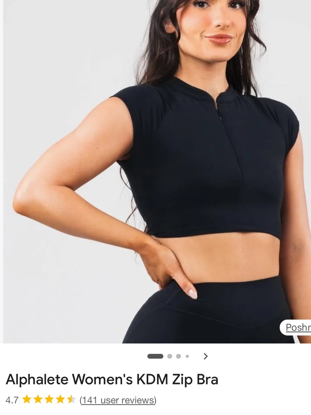 Alphalete Women's KDM Zip Bra - Black